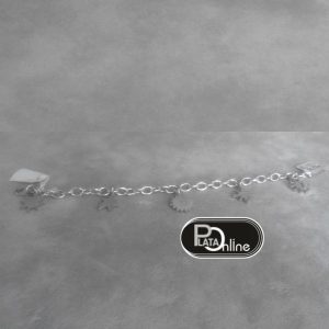 Pulsera de plata con 5 soles.