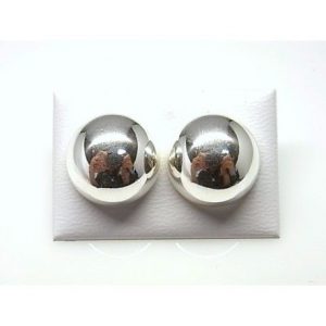 Pendientes de plata. Media bola de plata 18mm.
