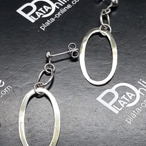 Pendientes de plata 2 ovales. 5mm x 10mm y 12mm x 22mm