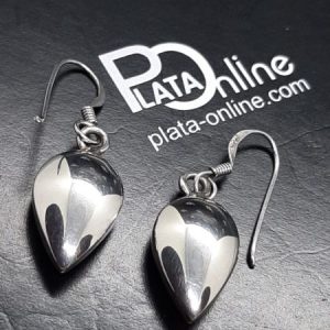 Pendientes de plata maciza. Lágrima inversa 11mm x 16mm