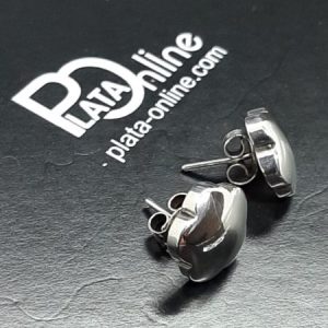 Pendientes de plata. Flor de 5 hojas. 10mm.