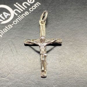 Colgante de plata. Cruz con Cristo 15mm x 25mm.