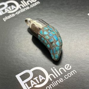 Colgante de plata. Cuerno de turquesa 19mm x 25mm