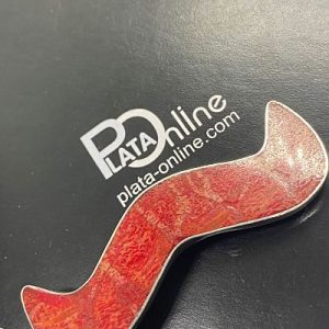 Colgante de plata. Ola de CORAL de 53mm x10mm