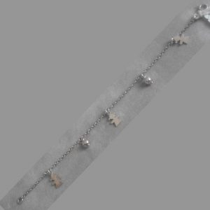 Pulsera de plata con 3 niños 16cm.