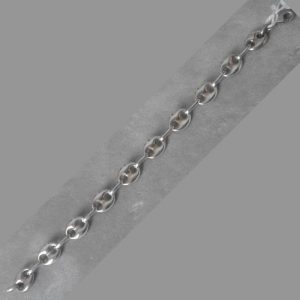 Pulsera de plata, eslabones calabrote, 10mm y 12mm. 18cm.
