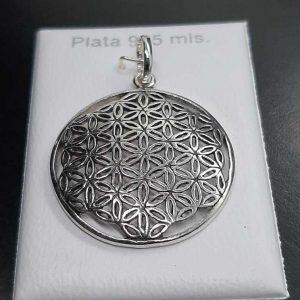 Colgante de plata FLOR de la VIDA 2,5cm x 3mm