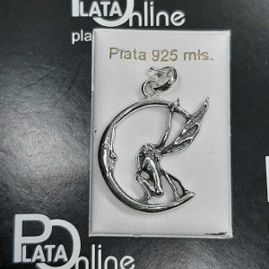 Colgante de plata HADA de la LUNA 2,2cm x 2,5cm