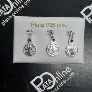 Colgante de plata MEDALLA DE SAN BENITO 8mm