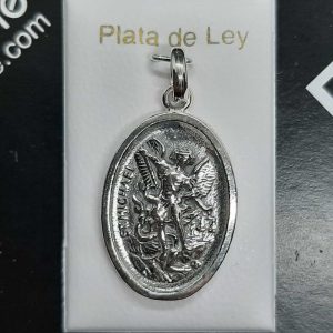 Colgante de plata MEDALLA DE SAN MIGUEL ARCÁNGEL 15mm x 22mm
